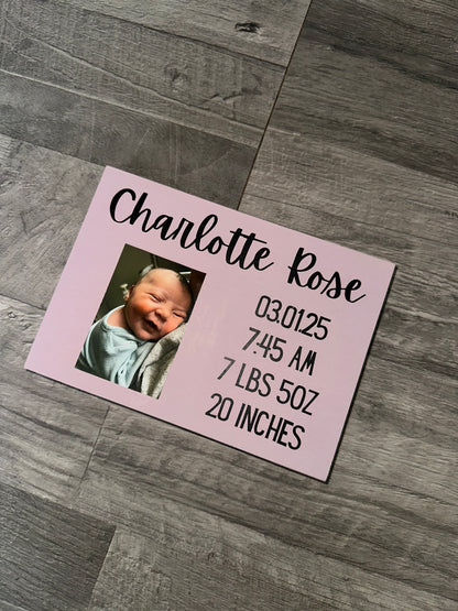Baby Birth Announcement Block