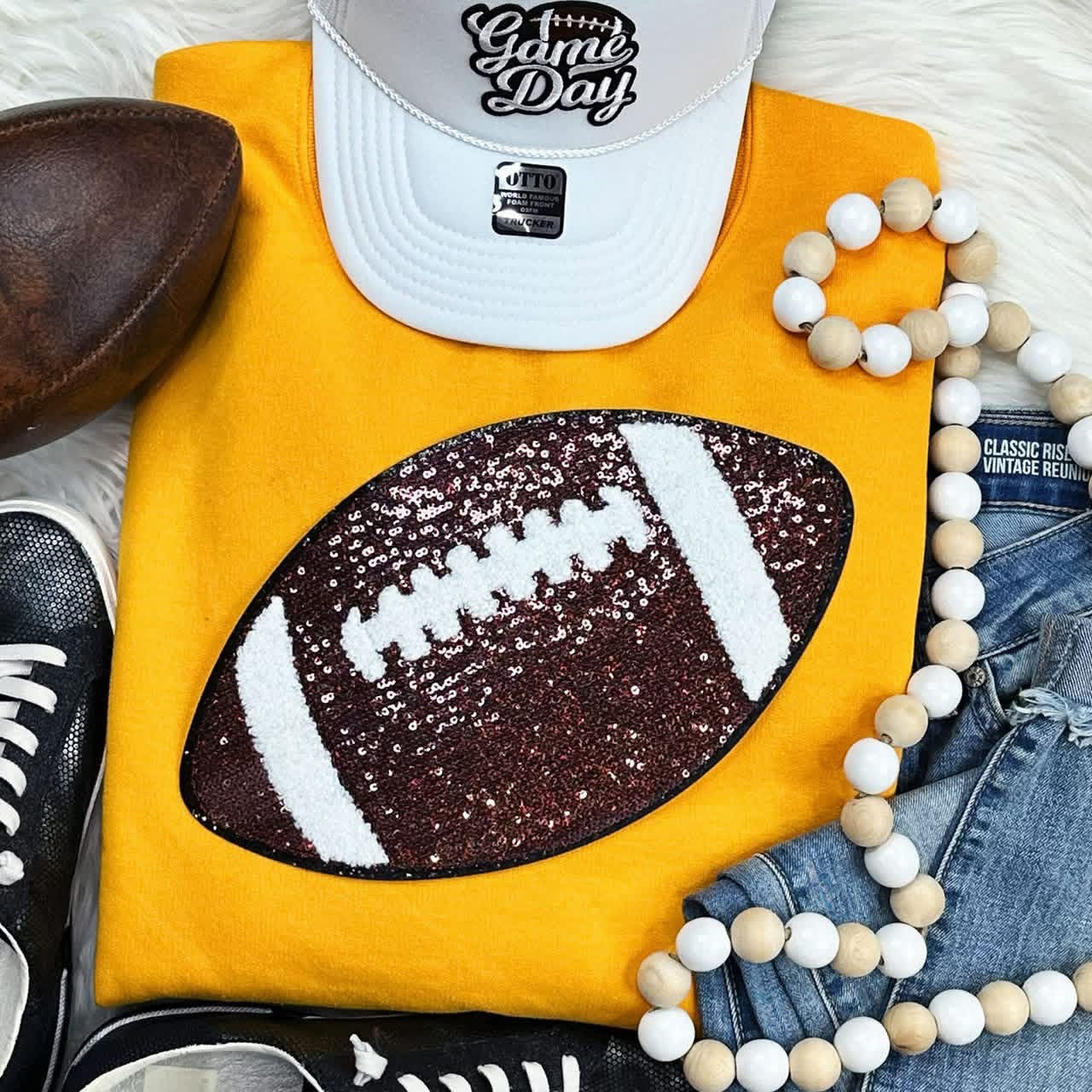Football Sequin Patch