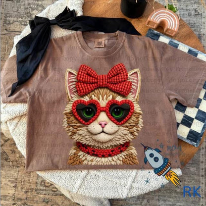 Faux Yarn Valentine Cat