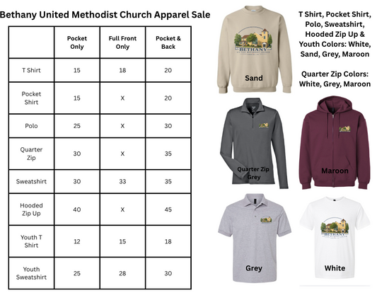 Bethany United Methodist Church Apparel Sale