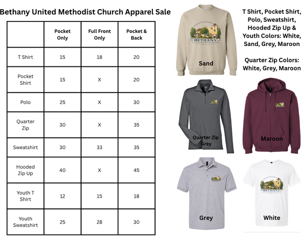 Bethany United Methodist Church Apparel Sale